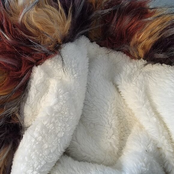 Pink platinum Bomber Jacket Army Green Faux Fur Hood Size Small Junior - Picture 9 of 15